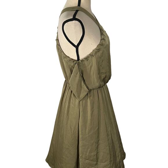Guess Halter Off the Shoulder Mini Dress Green Women's Size Medium NWT - Picture 2 of 8